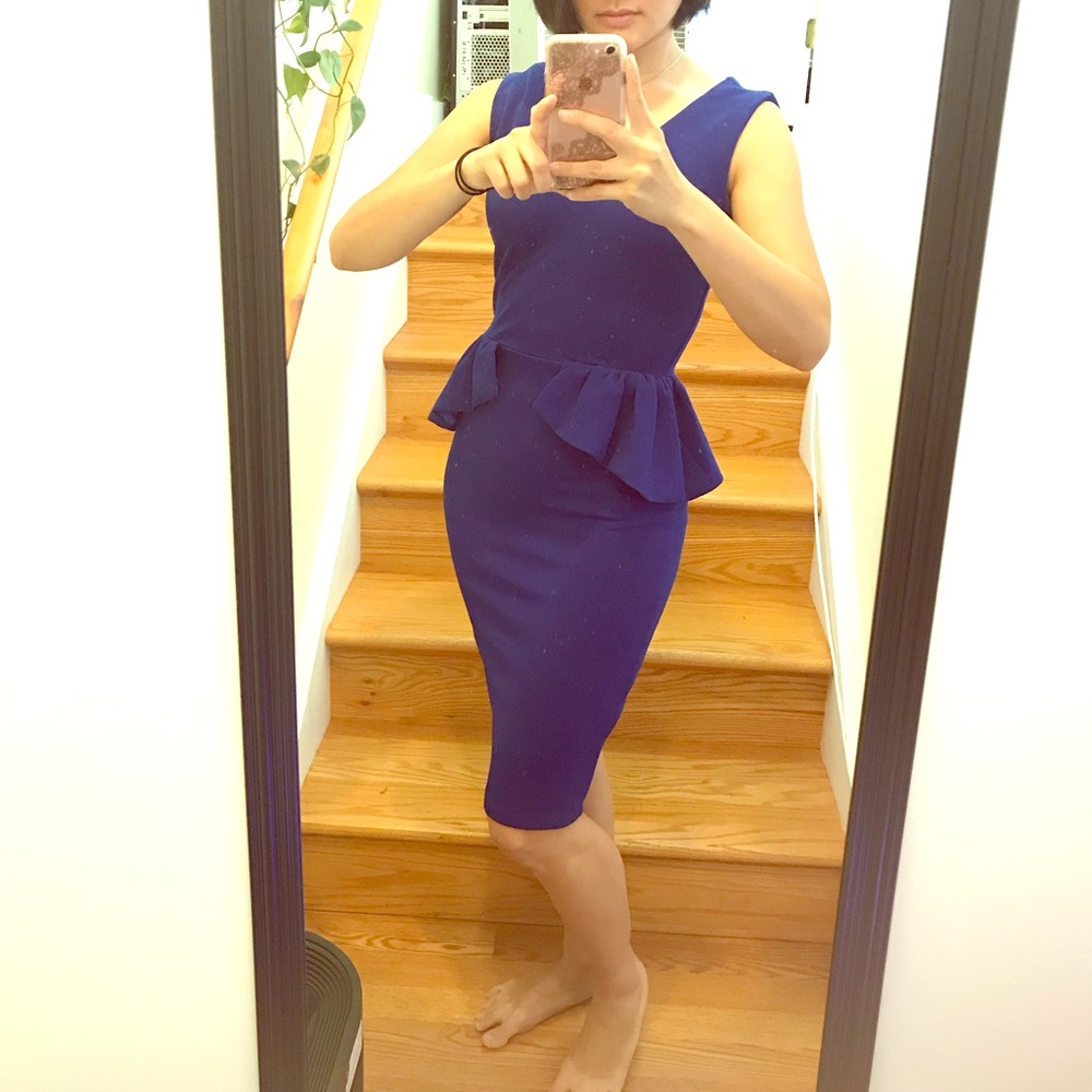 Peplum pencil skirt dress